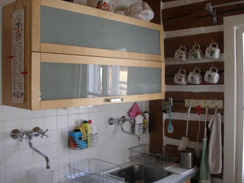 Kuchyň nebo kuchyňský kout v ubytování Pecka Penzion