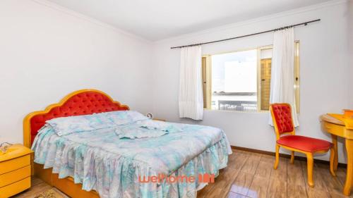 Katil atau katil-katil dalam bilik di Apartamento em Curitiba Conforto e Boa Localizacao