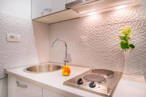 Kuchyňa alebo kuchynka v ubytovaní Split Oasis Studio Apartments