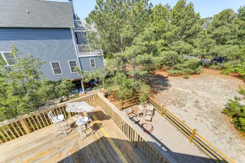 an aerial view of a deck with a patio at Broadkill Beach Gem with Beach Access, Dogs Welcome in Milton