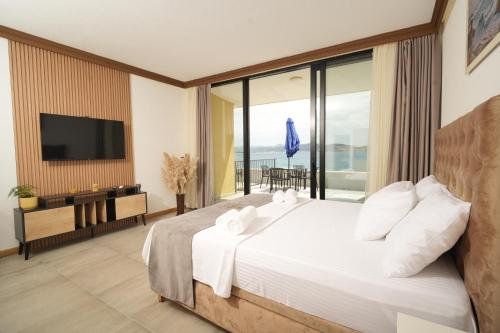 Postel nebo postele na pokoji v ubytování Suites Castello