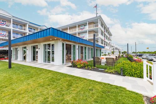 a rendering of the front of a hotel at La Mer Beachfront Resort in Cape May