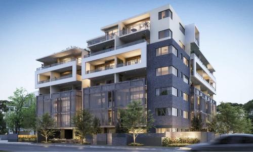 an architectural rendering of an apartment building at Comfy 3 bed near DFO Sydney Olympic Park in Sydney