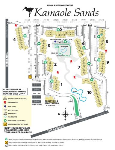 Планировка Kamaole Sands in Kihei, 1BR 2BA, Near Beach, King Bed, Parking