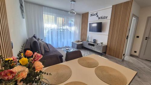 Μια τηλεόραση ή/και κέντρο ψυχαγωγίας στο Apartament Black-White