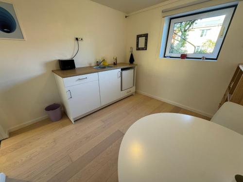 Una cocina o cocineta en Elegant Studio Apartment