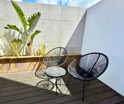 En balkon eller terrasse på Glamour Apartments