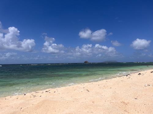 a beach with the ocean and a blue sky at Kay Soley La in Saint-François