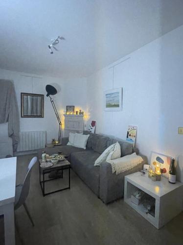 un salon avec un canapé et une table dans l'établissement Appartement 2 pièces 42m2 - Puces de Saint-Ouen, à Saint-Ouen