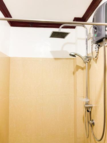 a shower with a shower head in a bathroom at PEPAYEN Homestay in General Luna