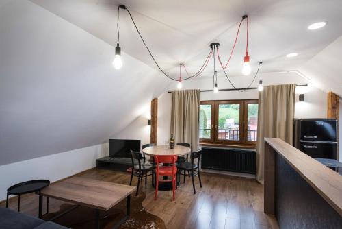 Kuchyň nebo kuchyňský kout v ubytování Liptov Trinity Apartments