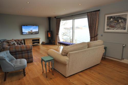 Posezení v ubytování Lochalsh Lodge, Glaick, Balmacara,Kyle of Lochalsh