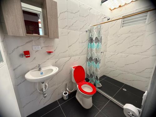 Ένα μπάνιο στο Apartamento Piso 3 Casa 5 Hospedaje Atlantis