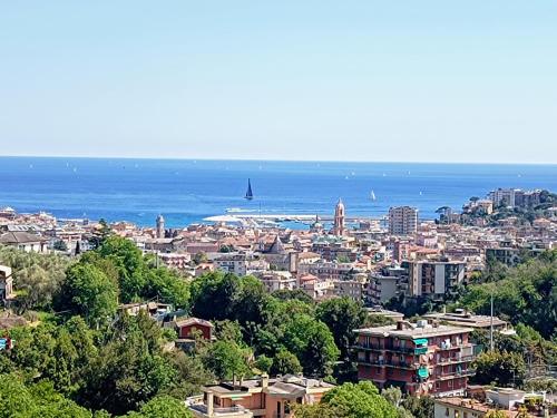a view of a city and the ocean at Casa Artigena in Rapallo