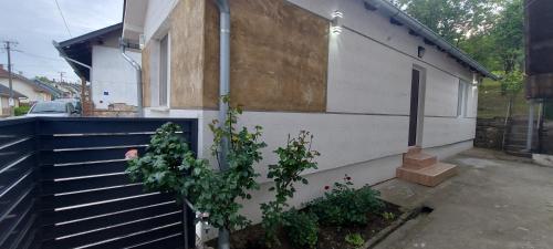 a house with a staircase next to a building at Apartmani Vranić in Vrdnik