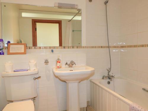 a bathroom with a sink and a toilet and a tub at The Old Cart Shed in Blandford Forum