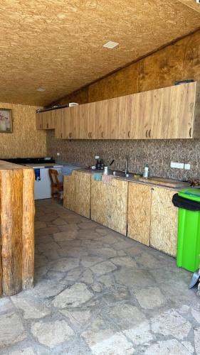 a kitchen with a sink and a counter top at White House-001 in Yeghegnadzor