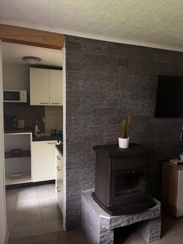 Kuchyň nebo kuchyňský kout v ubytování APARTMA BENY with SAUNA