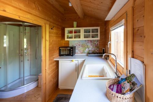 Kuchyň nebo kuchyňský kout v ubytování Klein aber Fein, ein Tiny-House