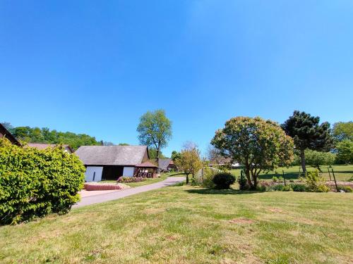 a house with a driveway leading to a yard at Apartmány Slavíkov - Simple Suite in Horní Radechová