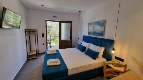 Postel nebo postele na pokoji v ubytování Villa Alexandra studios