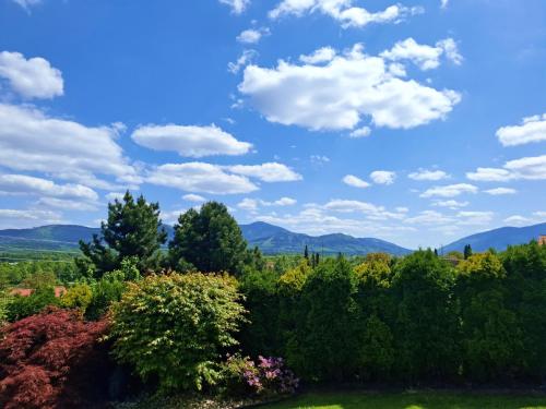 a view of the mountains from the garden at Zenovna - Reset v Beskydech in Frýdlant nad Ostravicí
