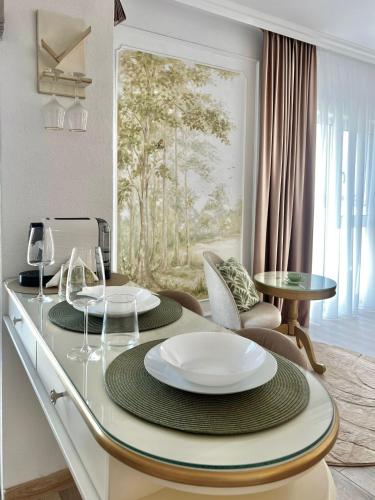 Ruang duduk di Bridge Apartments Studio
