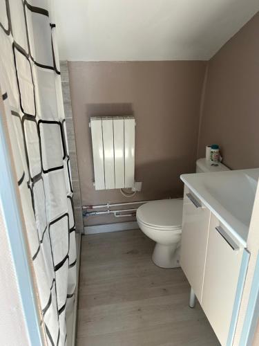 a bathroom with a toilet and a sink at La maison au calme in Criel-sur-Mer