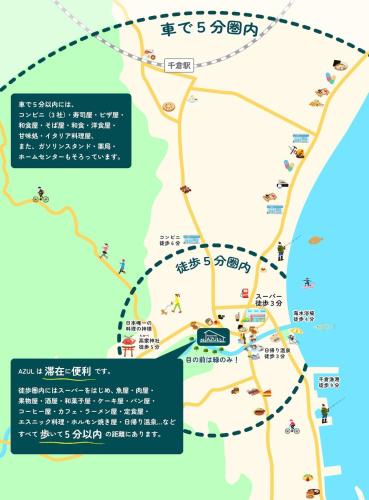 a map showing the approximate location of the korean consulate at Private Villa AZUL 南房総 千倉 海徒歩4分 ペット可 サイクリスト対応 in Minamiboso
