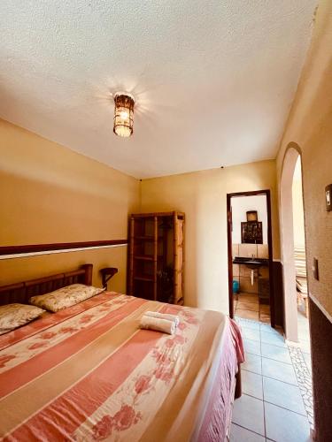 a bedroom with a large bed in a room at Ondas do Mar in Taíba