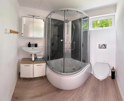 Koupelna v ubytování Glamping Prokop