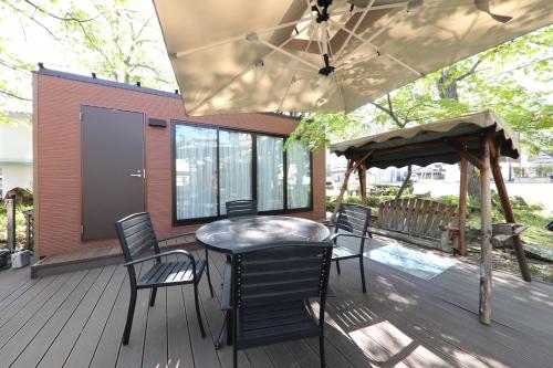 Un patio o zona al aire libre en Kurobe Sunvalley Hotel