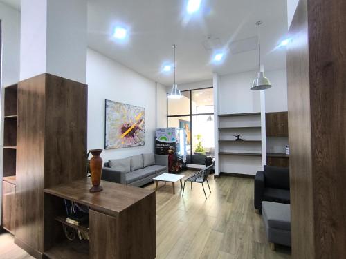 Χώρος καθιστικού στο Apartamento en Bogota con Piscina