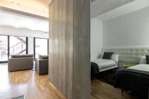 Postel nebo postele na pokoji v ubytování Flat Central Barcelona