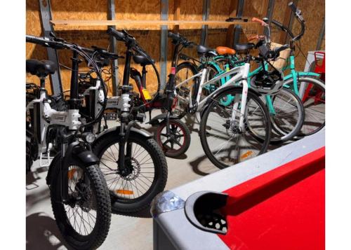 a group of bikes parked next to each other at Single Story 3BR Downtown Oasis Hot Tub Mini Golf Premium Amenities in St. George