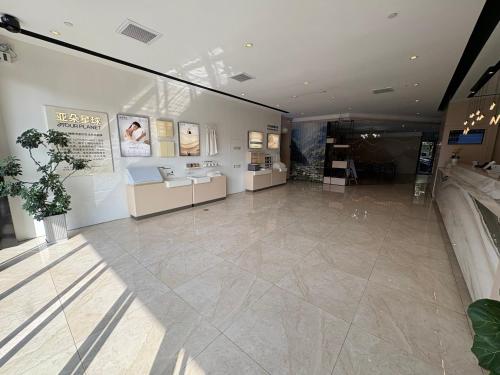 HubinにあるAtour Hotel (Suzhou Wujiang)の鉢植えの広い部屋