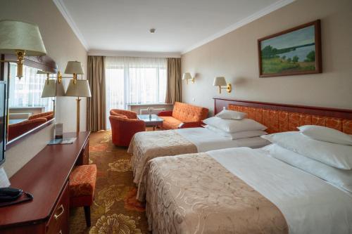 Katil atau katil-katil dalam bilik di Hotel Gołębiewski Mikołajki