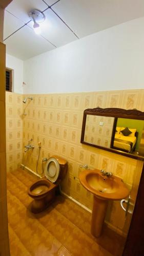 a bathroom with a toilet and a sink at AYUBO Villa in Negombo