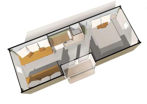 un rendu d'une petite maison dans l'établissement Camping 3 étoiles - Piscine - eecbgf, à Urt