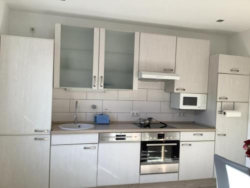 Η κουζίνα ή μικρή κουζίνα στο NEU! Ferienwohnung FasanenNest