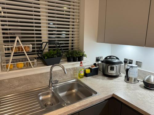 Dapur atau dapur kecil di Spacious en-suite room near Rainham & Dagenham