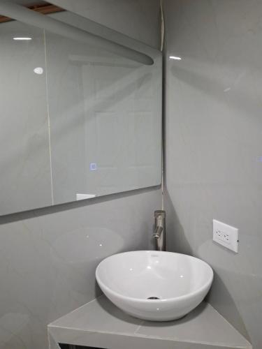 Koupelna v ubytování Cabinas Kai