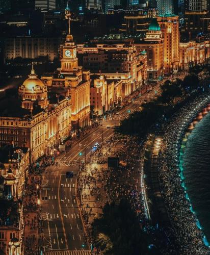 Γενική άποψη της πόλης Σαγκάη ή θέα της πόλης από  αυτό το διαμέρισμα