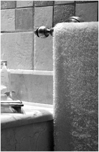 a bathroom with a sink and a towel at Mont Gueliz in Marrakech