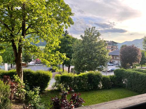 a view of a park with trees and bushes at Apartment 8 Grüner Baum Alpendorf in Alpendorf