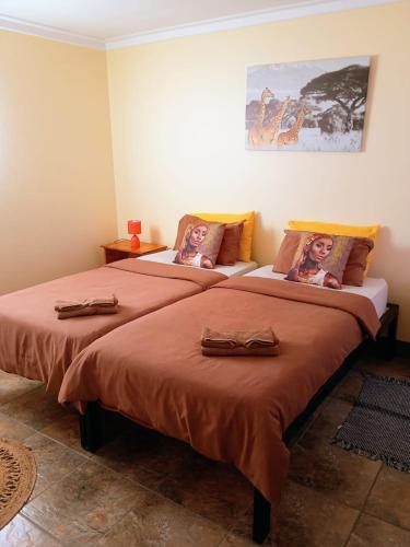 two beds sitting next to each other in a room at Stop 'n Stay Otavi Rest Camp in Otavi