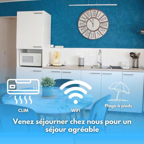 Bas de Villa Terrasse & Clim Plage à pieds