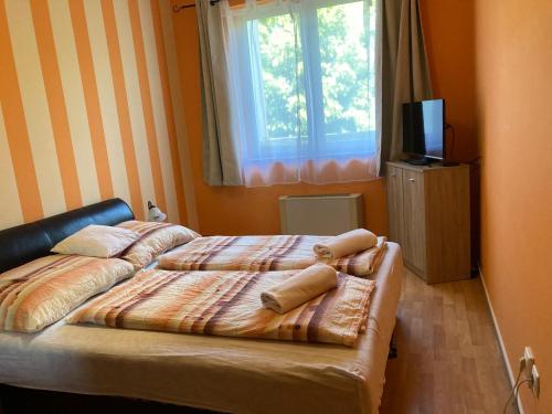 En eller flere senge i et værelse på Flow Apartman