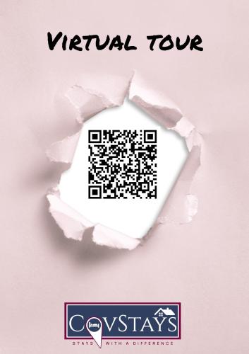 a piece of torn paper with a qr code at Victoria House - Deluxe Studios in Coventry City Centre, free parking, by COVSTAYS in Coventry