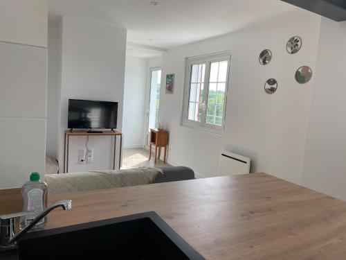 Μια τηλεόραση ή/και κέντρο ψυχαγωγίας στο New apartment, mountain view, Espelette, 1er etage